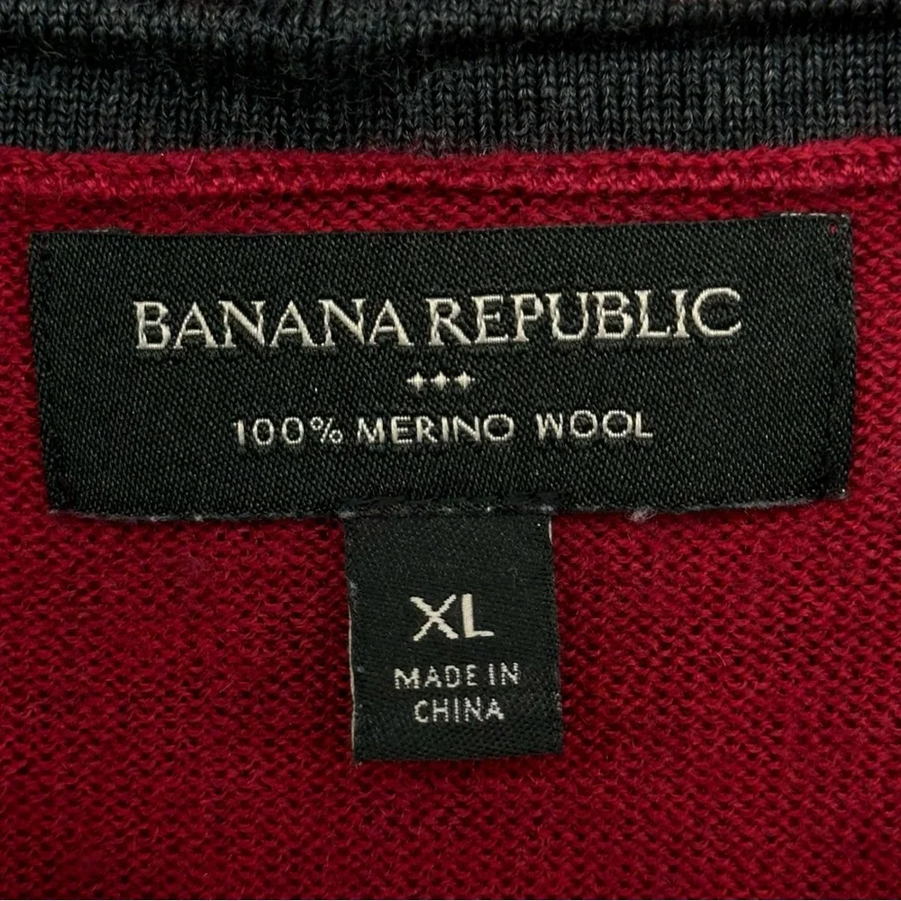 BANANA REPUBLIC FACTORY Sweater Sz XL Merino Wool  Color Block - Picture 5 of 7